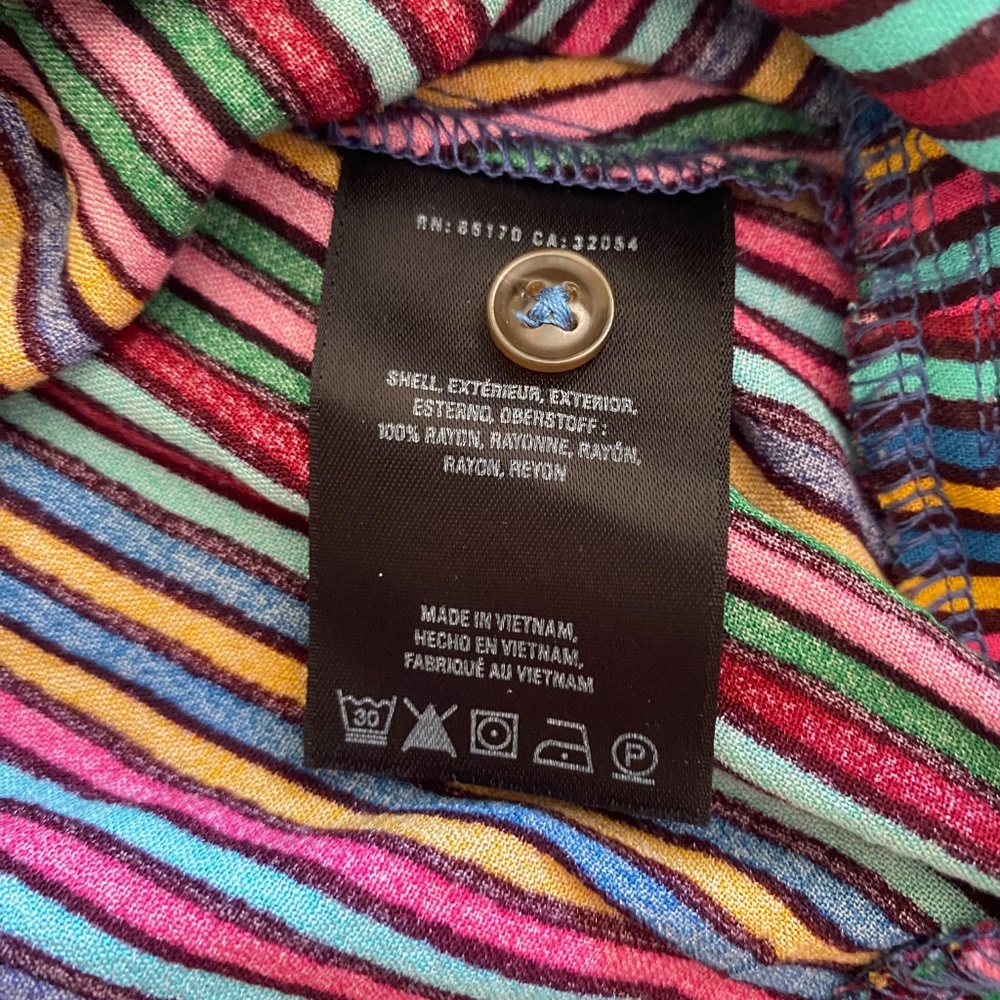 Maeve By Anthropology Multicolor V Neck Wrap Long Sleeve Top w/ Tie Size 4 Small - Picture 8 of 12